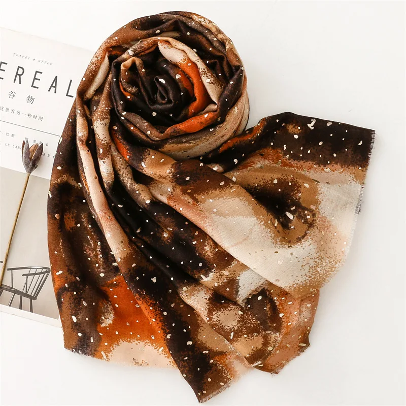 Winter Ombre Krawatte Gefärbt Malerei Fringe Viskose Schal Schal Dame Hohe Qualität Druck Pashmina Stola Bufandas Moslemisches Hijab 180*90 cm – Detail 5