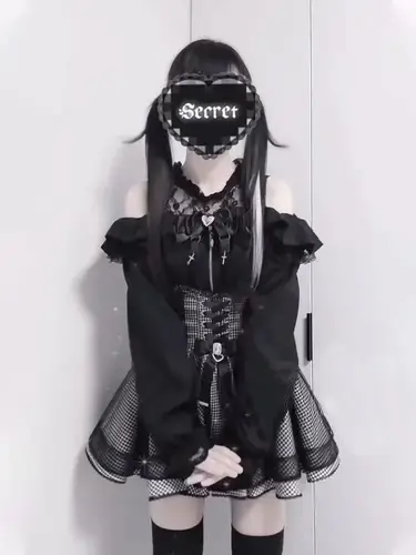 2025 Japanese Black Mini Skirt Set Gothic Ruffle Mini Skirts Sexy Lace Off Shoulder Lolita Shirt Women Y2k Aesthetic Design Suit - Image 4