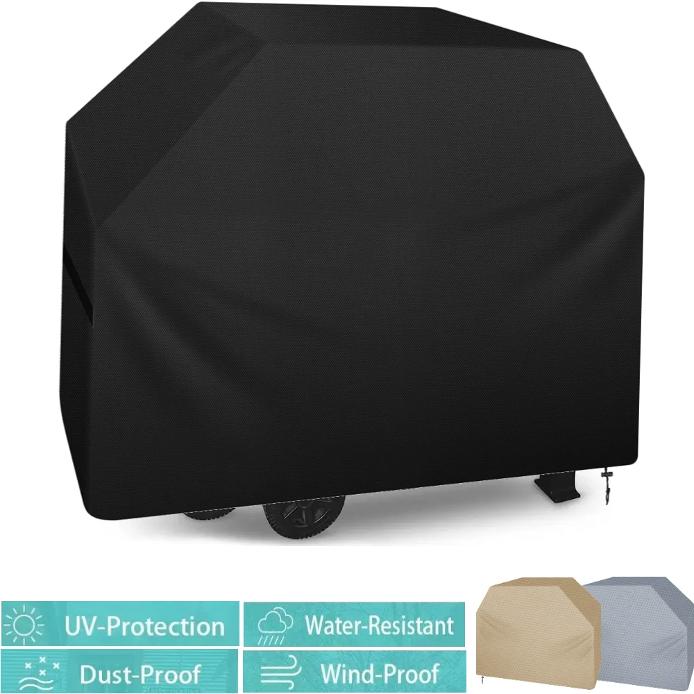 BBQ Grill Barbeque Cover Anti-Dust Waterproof Windproof Weber Charbroil Cover Outdoor Anti-UV Protective Large Barbecue