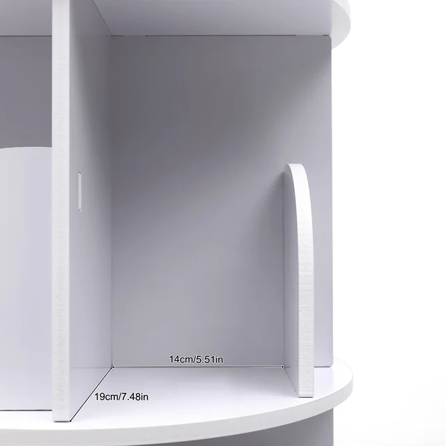 16296-097768.jpg Durable Rotating Bookcase with Steel Column Bearing, 360° Silent Rotation, Tool-Free Mortise and Tenon Installation