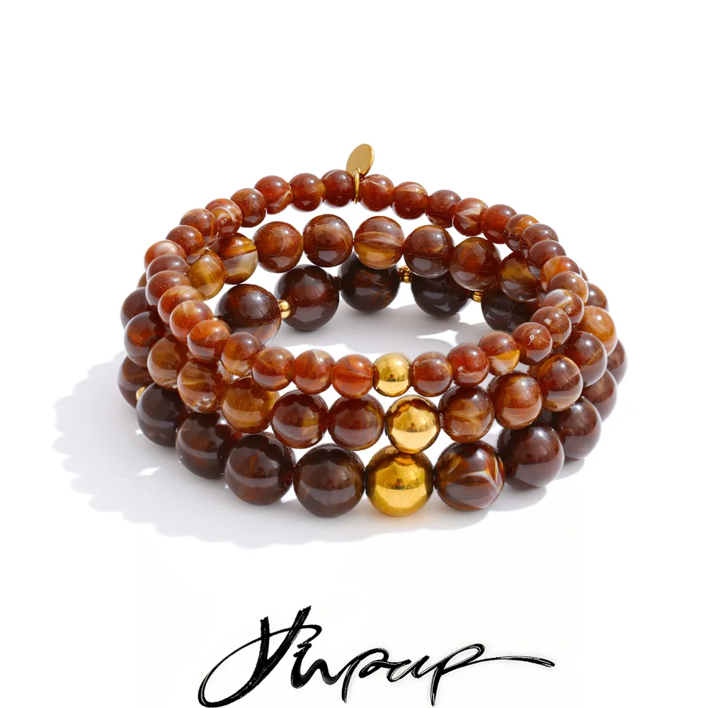 Yhpup 7 Colors Layered Resin Beads Bracelet