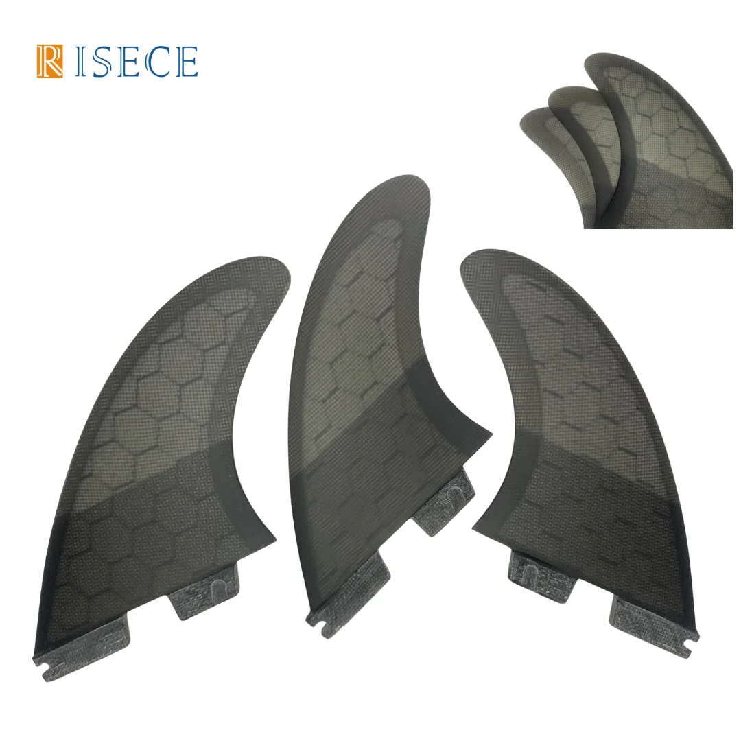 Surfboard Fins AM2 Honeycomb Surf Fin Twin Tab II Base Fiberglass Thruster Fin 3pcs/Set for Sale