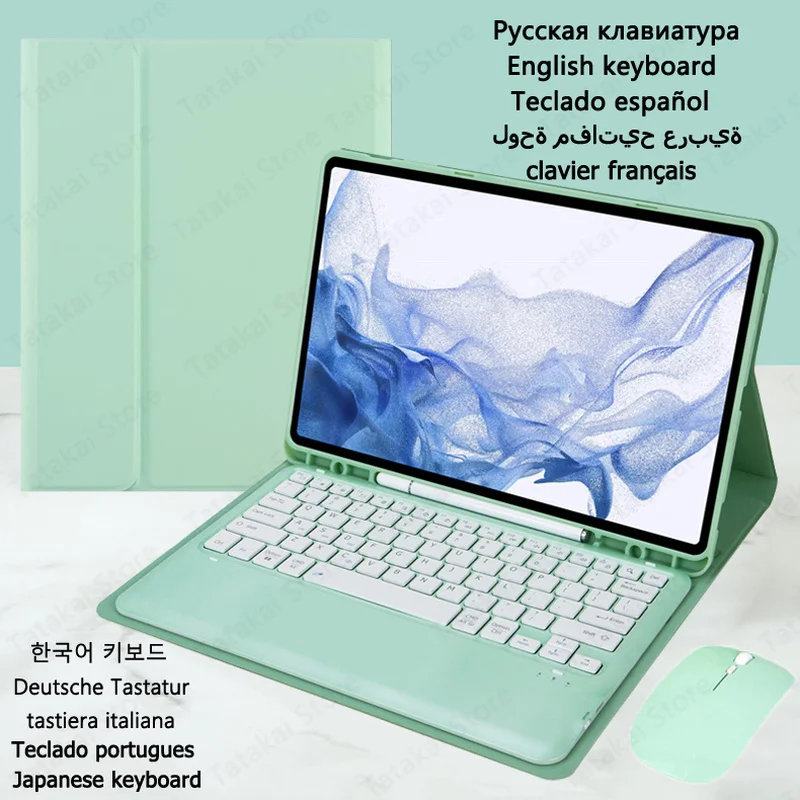 Keyboard For Capa Teclado Galaxy Tab S7 Fe Case 12.4 Inch Keyboard Case For Samsung Galaxy Tab S7 Plus Case Funda Tab S8 Plus