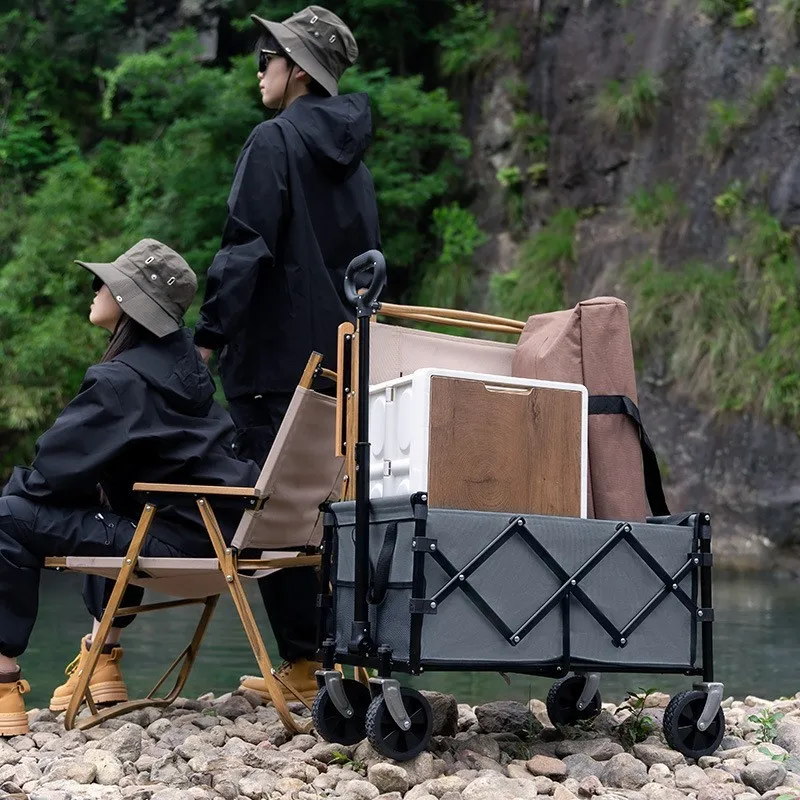 Folding Shopping Cart DZ Outdoor Stall Universal Small Foldable Picnic Camping Travel Off Road Hand Pulled