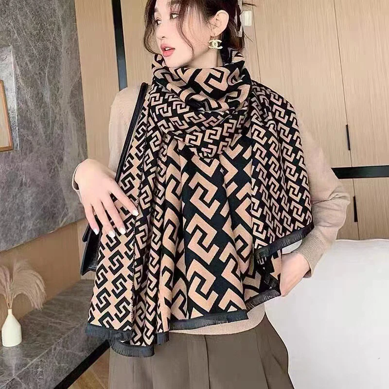 

Winter New Women Shawls Thick Wraps Warm Cashmere Scarf Lady Design Print Fashion Tassels Bufanda Pashmina Blanket Foulard