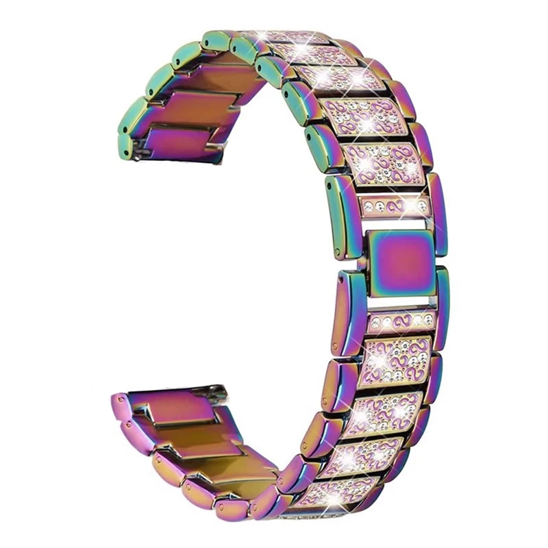 Elegant Diamond Bracelet Stainless Steel Strap for Women - Compatible with Popular Smartwatches