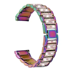 Elegant Diamond Bracelet Stainless Steel Strap for Women - Compatible with Popular Smartwatches (Colorful)