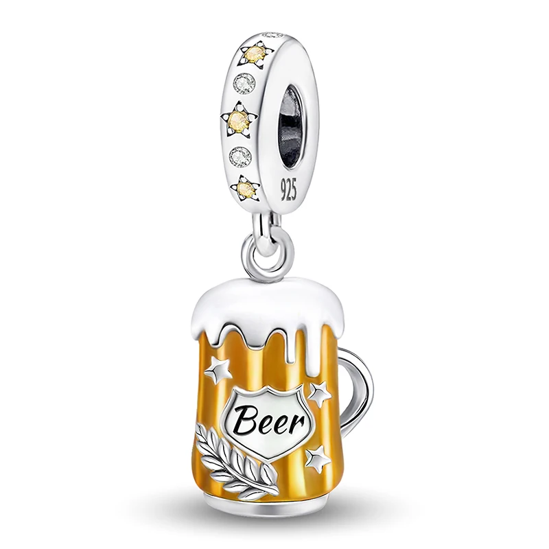  여름 카메라 맥주 레몬 타운 캐주얼 시리즈 비즈 DIY 팔찌 제작용 고품질 파인 주얼리 선물