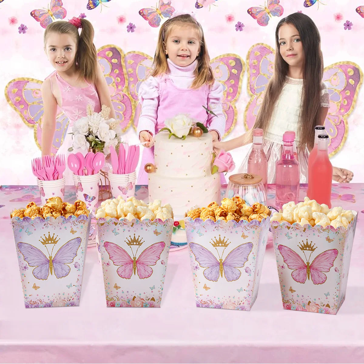 Pink & Purple Butterfly Party Favor Box