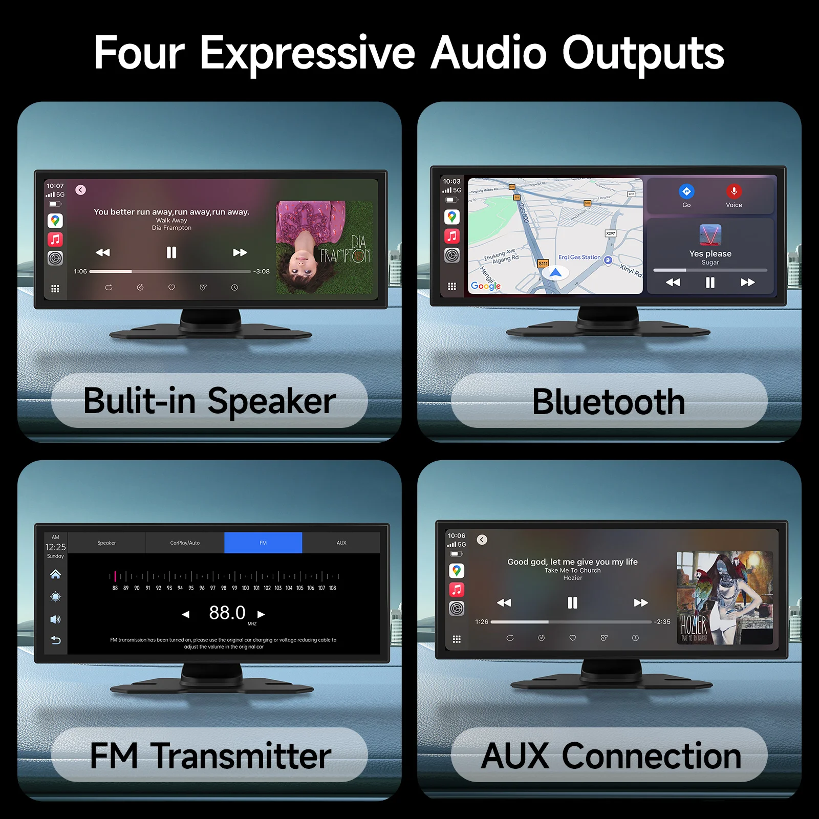 4K DVR 11.26 inch Universal Car Radio Multimedia Wireless CarPlay Android Auto Mirror Music Navigation Player With Dual Camera