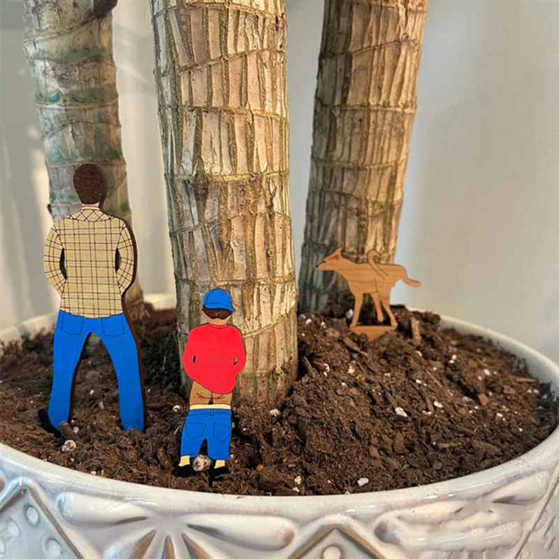 

Забавное украшение для сада, домашний декор, папа, сына, собаки для мочки, садовый декоративный знак на колышке, наземный штекер для дома и улицы