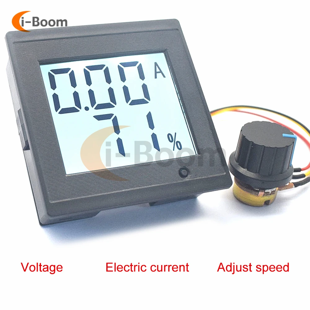 DC 12V 24V 36V 8A Brushed DC Motor Speed Controller LCD Digital Voltmeter Ammeter with Potentiometer Switch Speed Governor dc motor speed controller motor speed controller speed meter electric motor speed controller