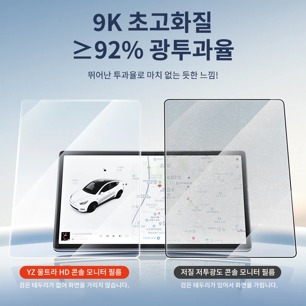 YZ 테슬라 모델 Y 주니퍼 2025-2026 모델 3 하이랜드 2024-2026 15.4인치 및 16인치 내비게이션용 매트 강화 유리 스크린 프로텍터 및 8인치 후면 스크린 매트 HD 센터 컨트롤 터치 스크