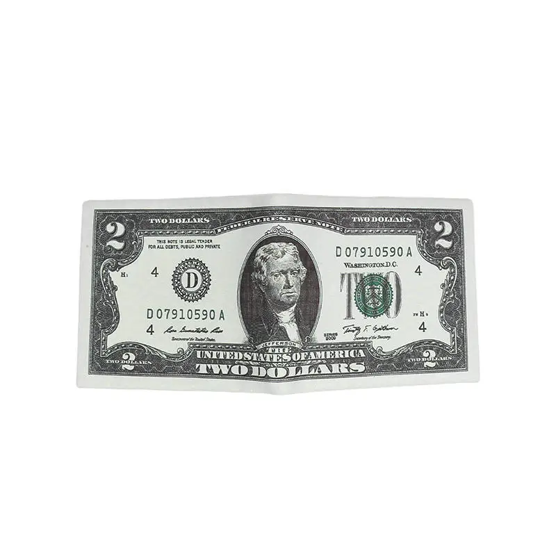 Men's Canvas Money Wallet with Currency Pattern and ID Card Holder