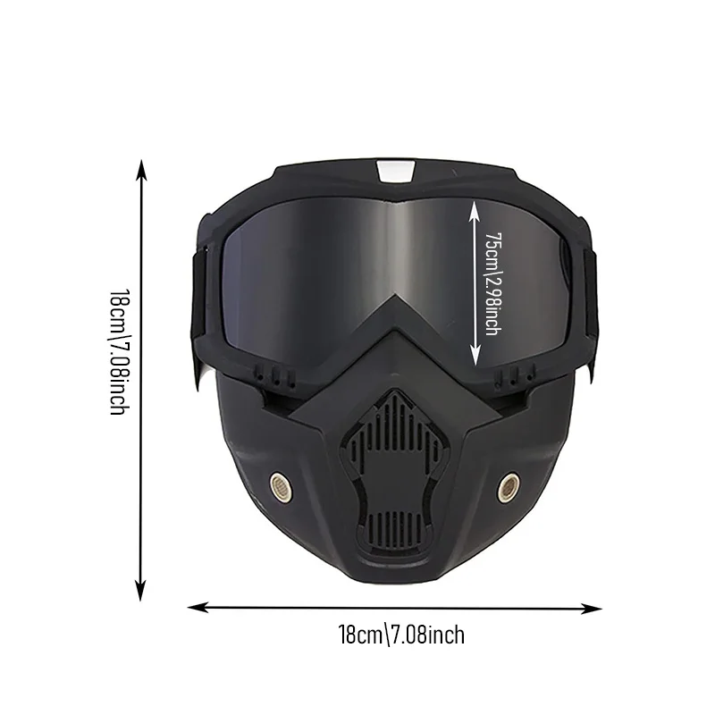 Motocross Goggles Outdoor Unisex Cycling Riding Skiing Windproof Goggles Eyewear With Detachable Mask Protection Motorcycle 3