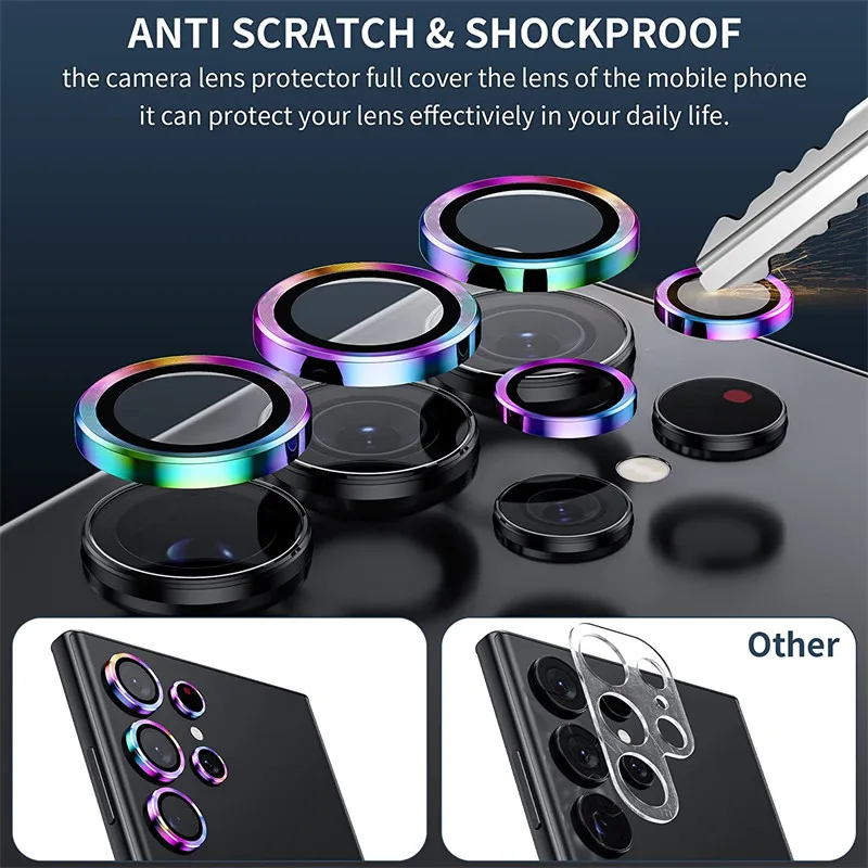 Kameraobjektiv-Schutzhülle aus gehärtetem Glas für Samsung Galaxy S22 Ultra S23 Plus S22ultra S23ultra S23Plus 5G, Metallringabdeckung_voghion.com