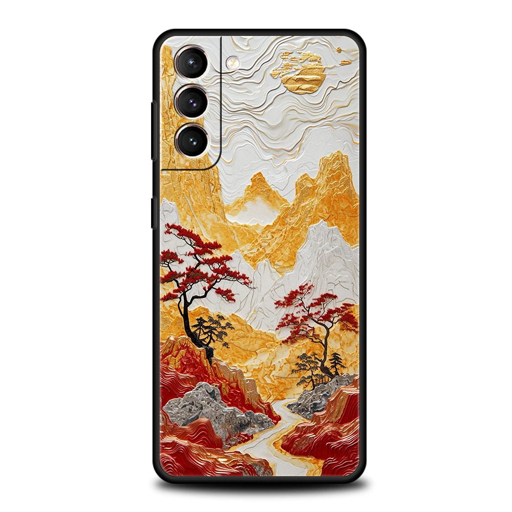 Landscape Painting Silicone Shockproof Phone Case