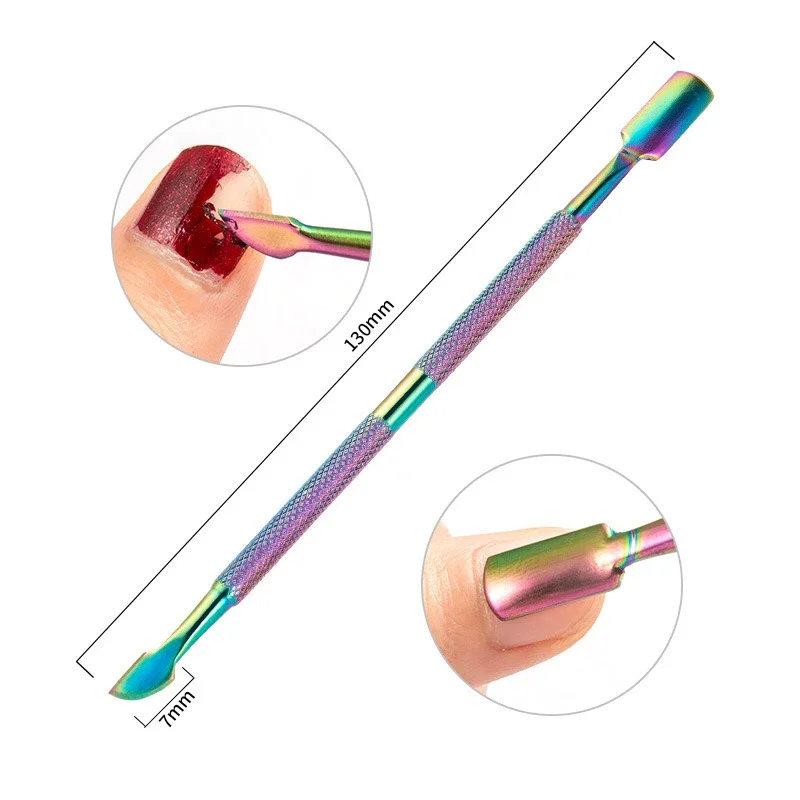 Cuticle Pusher 2-Ways Stainless Steel For Pedicure Manicure Nail Care Cleaner Tool