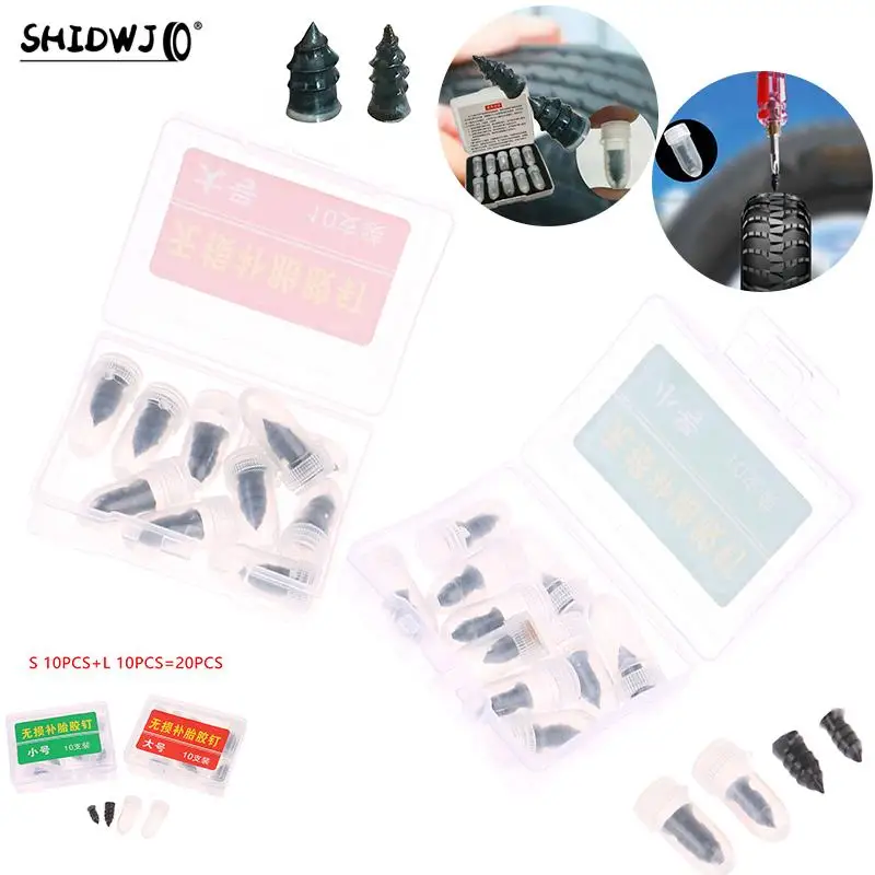 

New 20Pcs/Box Nails Strip Tyre Repair Nail Rubber Self-tapping Screws Tire Studs Vacuum Tire Puncture Spikes Repair Tool