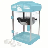 Theater Style Popcorn Popper Machine 4-Ounce Blue Nonstick Kettle Movie Night Experience Includes Serving Tray Easy Clean-Up 2