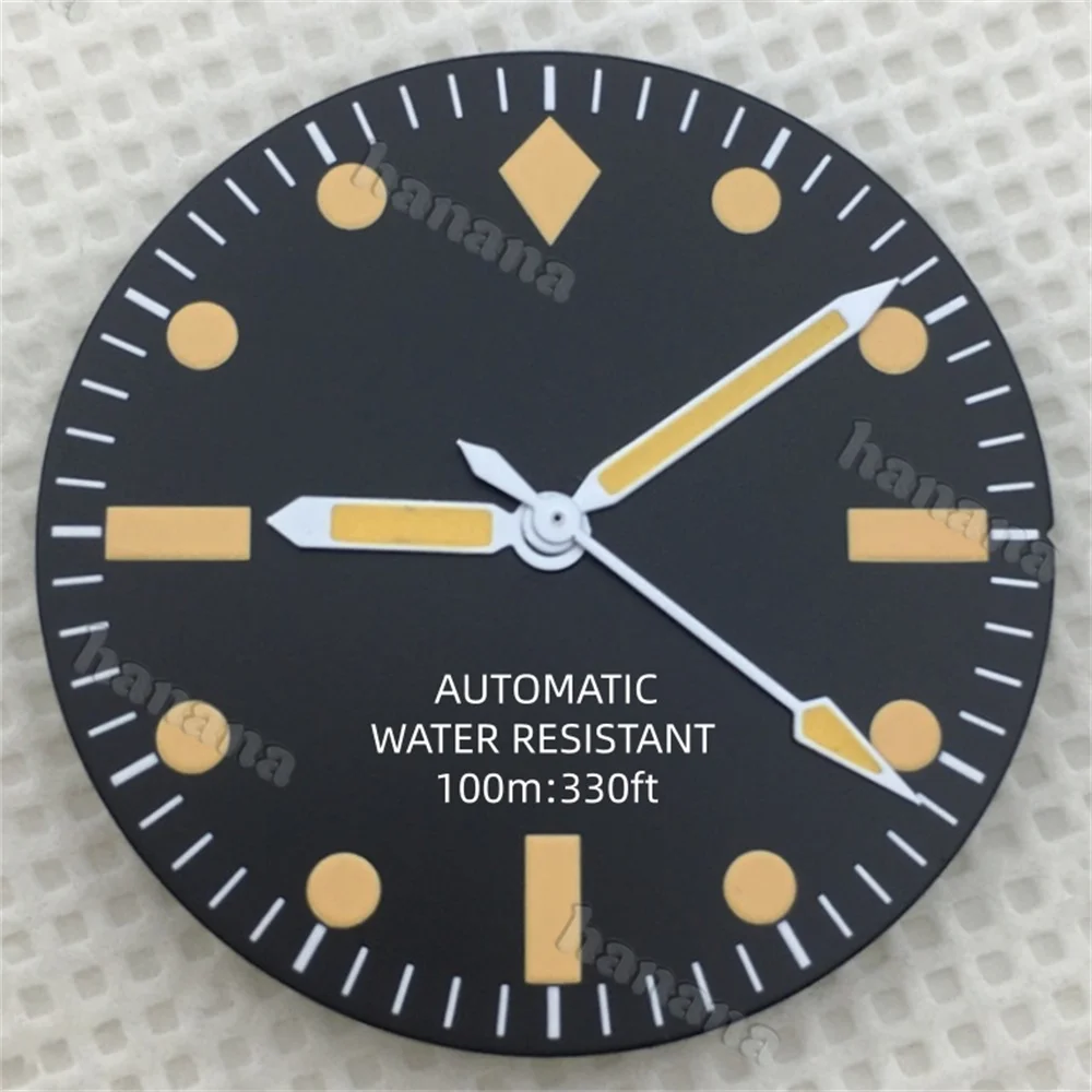 Retro Matte Dial - 29mm Green Luminous Hands for High-Quality Watch Modification