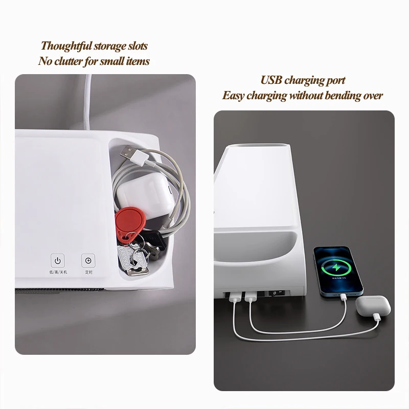 Eary Multifunctional Desktop Heater Home Office Heaters Energy Saving Electric Heater Winter Warmer Machine with USB Port Timed