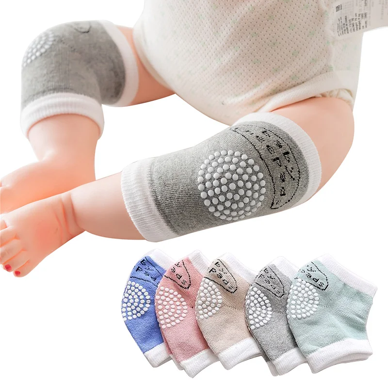 Baby Boy Girl Leg Warmer Non-Slip Cotton Safety Knee Pads Protector Anti Slip Elbow Cushion for Infant Toddler 0-3 Years