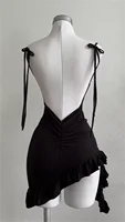 Sleeveless Backless Ruffles Mini Dress Women Summer Y2K Lace Up Black Bodycon Dresses Party Club Streetwear 2025 New Sundress - Image 3