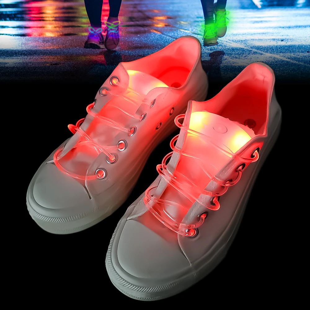 Description Picture 6 of item1 Pair Colorful LED Flash Light Up Shoe Laces Party Disco Shoes Strap Glow Stick Shoelaces Boys Girls Multicolor Shoe Strings