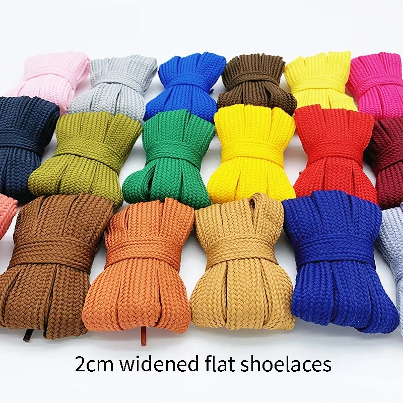 Shoelaces without ties Shoe laces Shoe accessories 1Pair 2cm Casual Sneakers Flat Shoelaces Wider 100/120/140/160CM Shoes Accessories