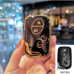 Luxury Car Key Case Cover - Premium Interior Accessory (4 BTN black shell)