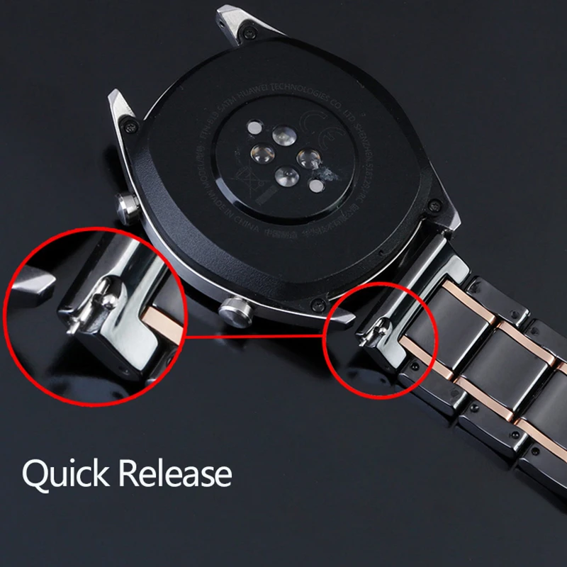 Premium 23mm Ceramic and Stainless Steel Waterproof Sport Watchband
