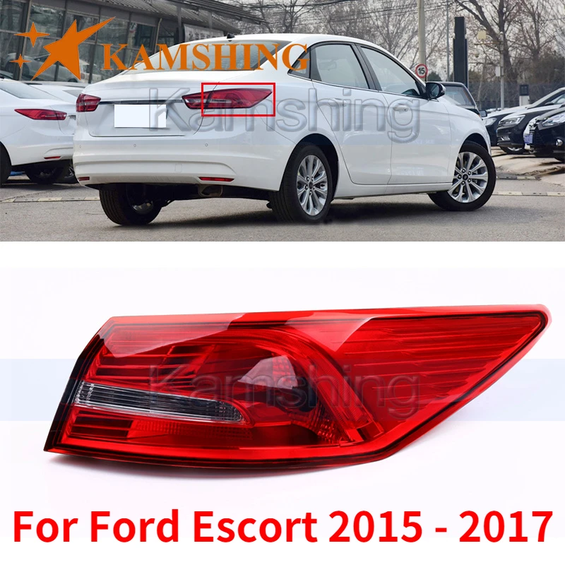 Задсветильник стоп-сигнал Kamshing для Ford Escort 2015 2016 2017, внешний задний светильник онарь, задний фонарь, задний фонарь