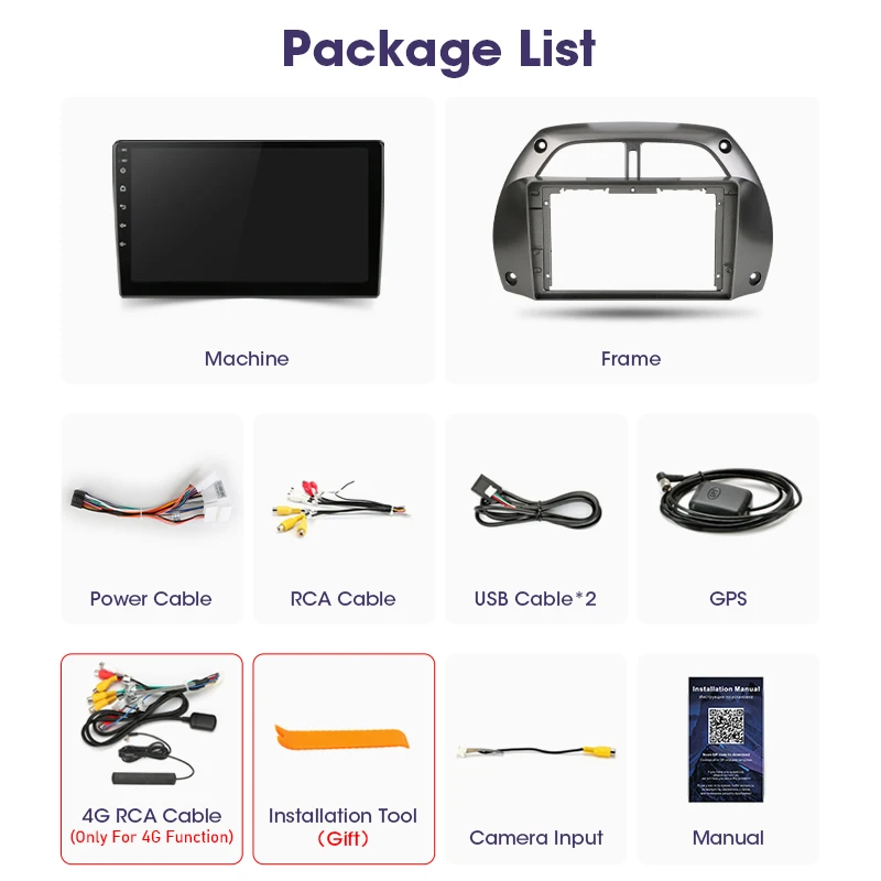 Car Multimedia Player Car Radio Vtopek Android 12 for Toyota RAV4 2001-2006 Car Radio Multimedia Player 2 Din Carplay Stereo GPS DVD