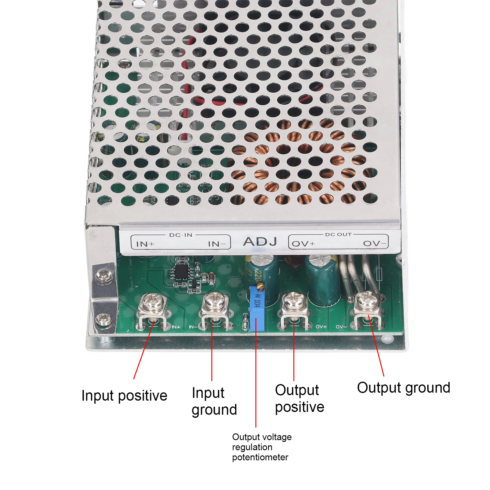 High-Power Adjustable DC-DC Converter with Cooling Fan, 1000W 50A