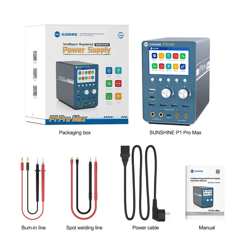 SUNSHINE P1 Pro MAX  Intelligent Regulated Power Supply With Waveform Display And Battery Spot Welding/QC PD 18W Fast Charge