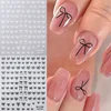 Black White Pink Mini Bowknot Design Nail Art Sticker Self Adhesive Lace Ribbons Bow Butterfly Decals Nail Art Decoration 1