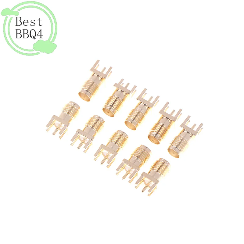(BBQ4)10Pc 핫 SMA 여성용 잭 어댑터 SMA 여성용 베이스 소켓 잭(솔더 PCB 보드 엣지 마운트 어댑터 포함)