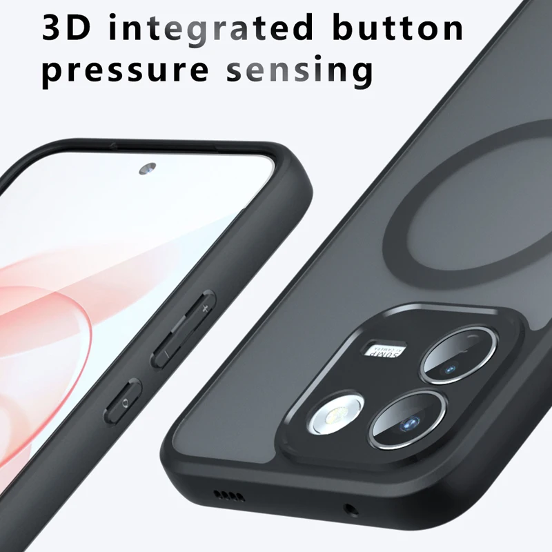 Shockproof Magnetic Matte Anti-Fingerprint Translucent Phone Case