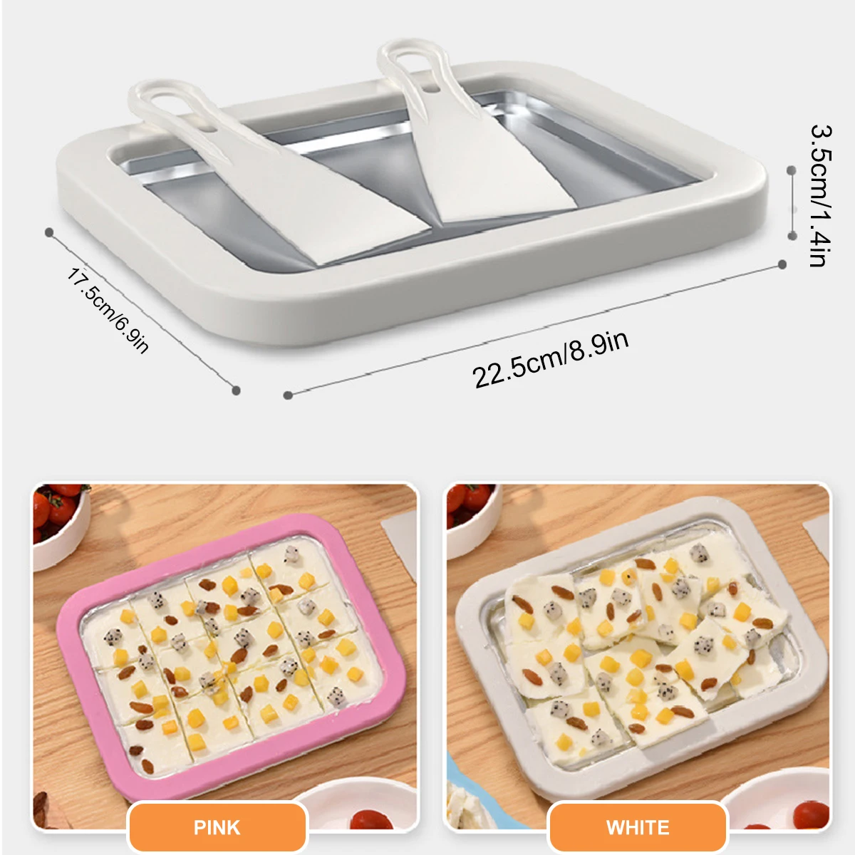 Stainless Steel Ice Cream Maker Plate Fried Yogurt Machine Pan