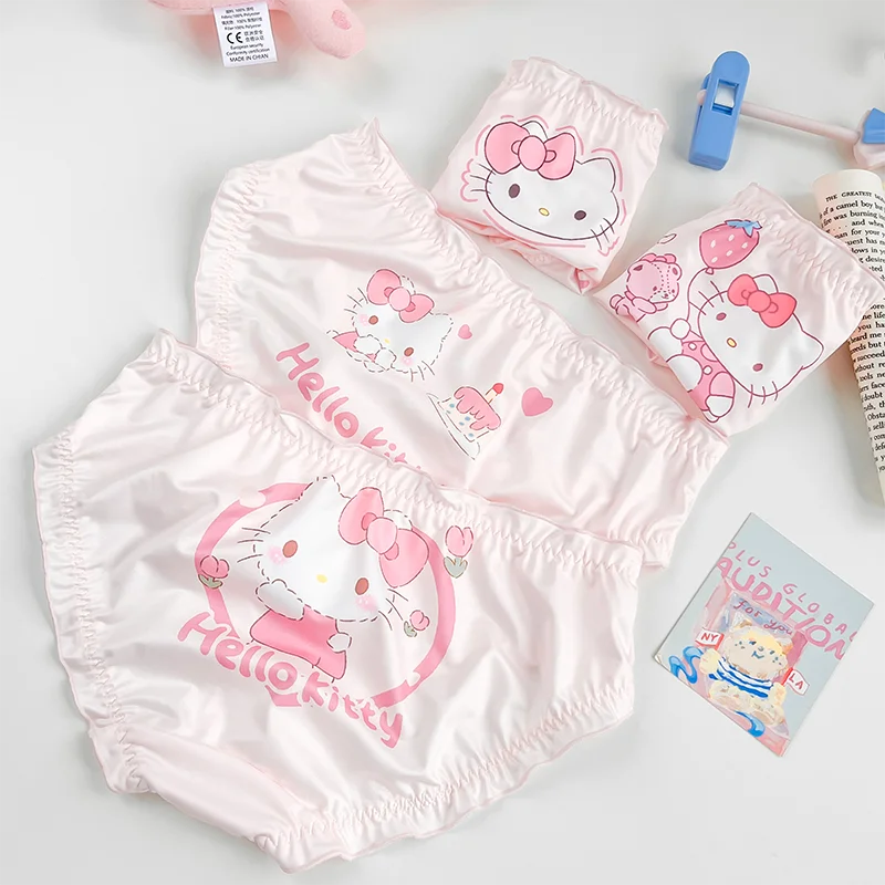 

4Pcs/set Kawaii Sanrio Hellokitty Underwear Briefs Comfortable Breathable Cute Cartoon Anime Girl Birthday Present