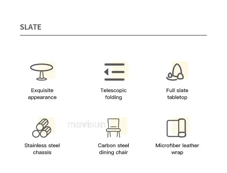 Description Picture 3 of itemRock Board Modern Light Luxury Dining Table Set High-end Restaurant Practical Retractable Folding Round Table For Home Furniture