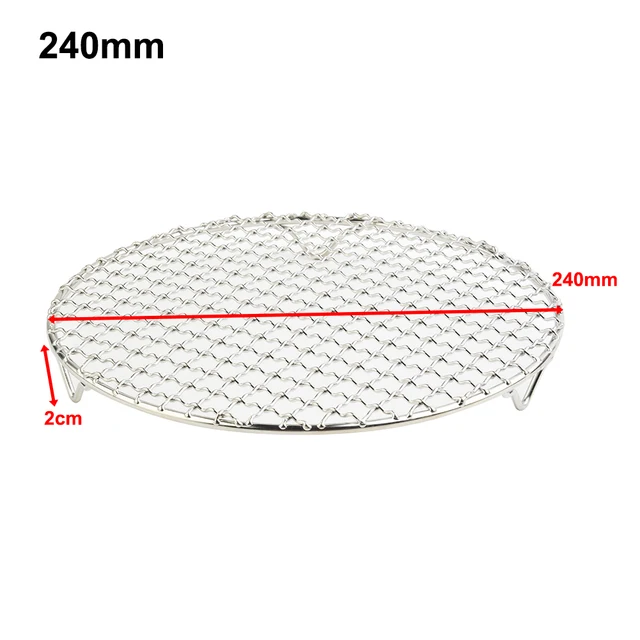 Round Barbecue BBQ Grill Net Meshes Racks Grid Round Grate Steam Net 304 Stainless Steel Wire Oven Grill Sheet 4