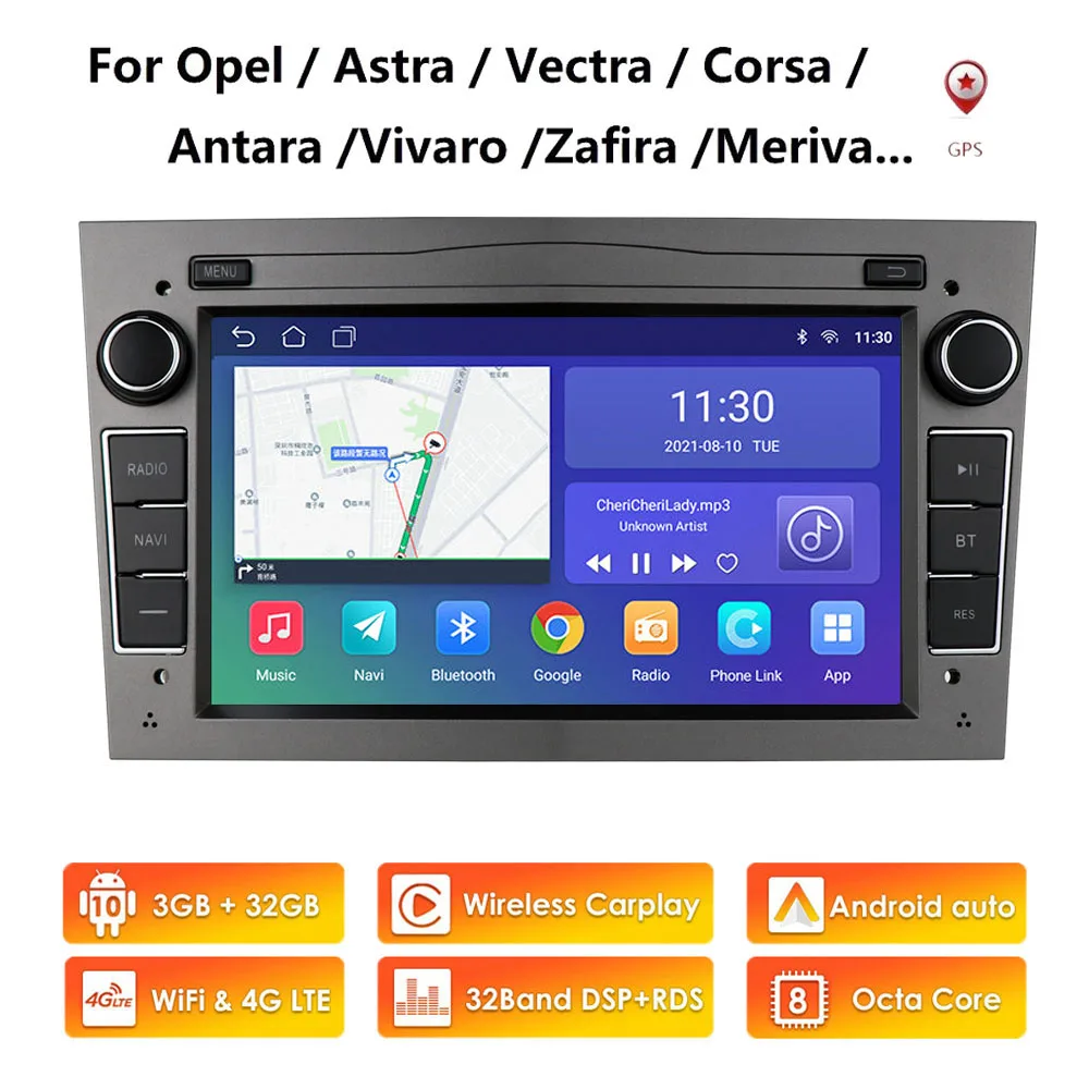 2g 64g Android 10 2 Din Car Gps Player For Opel Astra H J 2004 Vectra