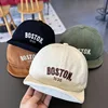 Korean Letter Baby Baseball Cap Autumn Corduroy Baby Boy Girl Peaked Hat Toddler Kids Adjustable Sun Hats 1