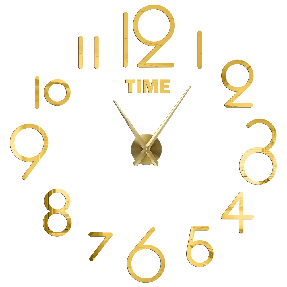 2021 NEW Large Wall Clock Quartz Needle 3D DIY Decorative Kitchen Clocks Acrylic Mirror Stickers Oversize Wall Clock Home Decor 