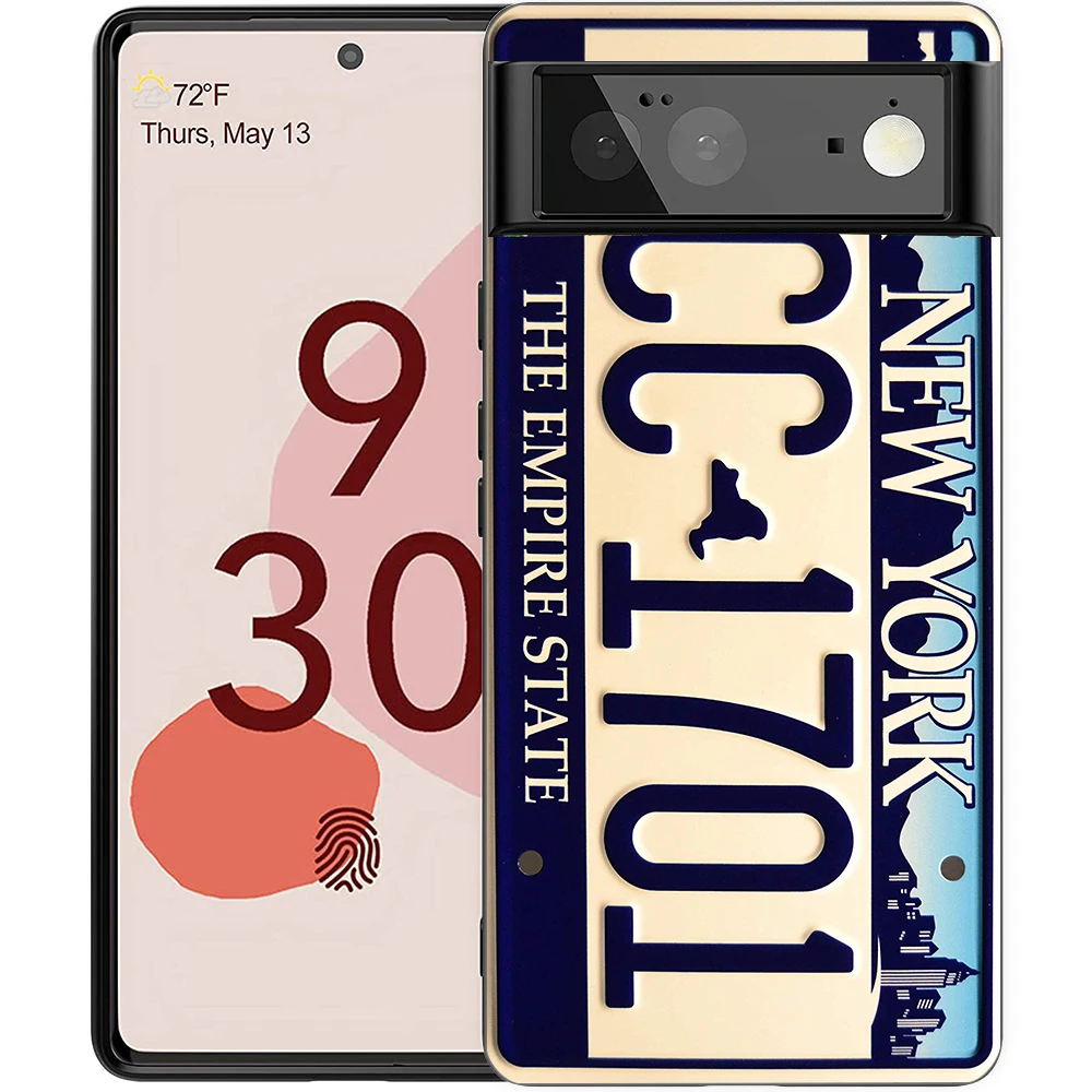 Vintage Humor License Plate Design Phone Case Cover - Shockproof Silicone