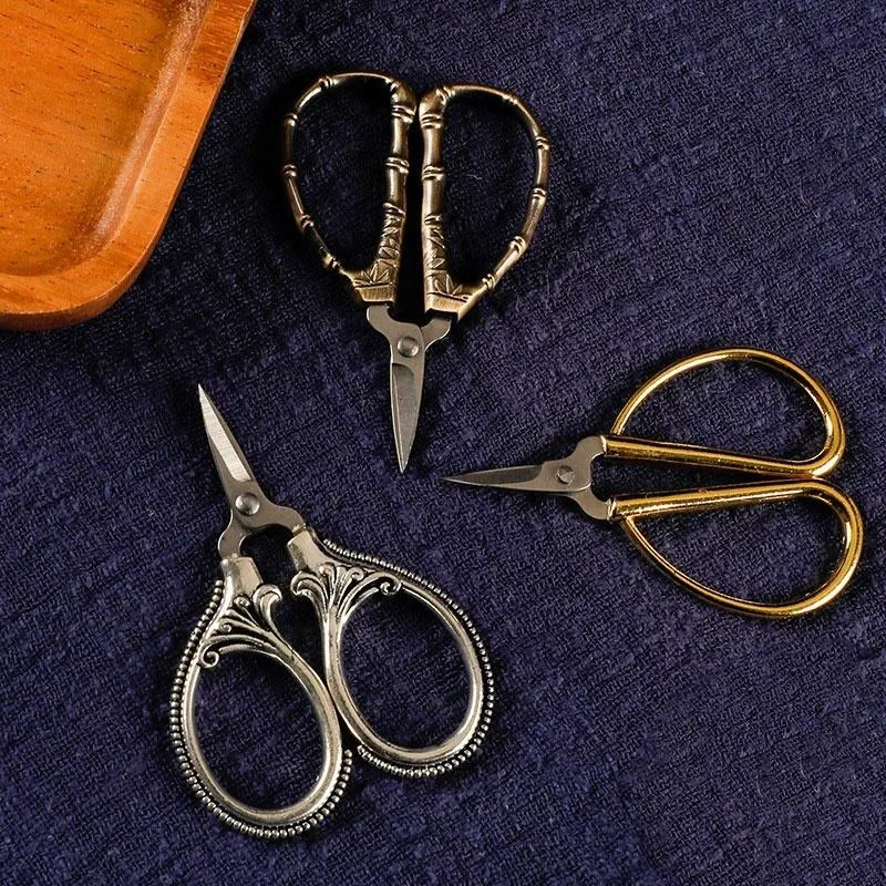 Sewing Scissors 1Pc Mini Stainless Steel Retro Pocket Thread Cutter Embroidery