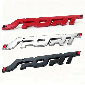Adesivo per Accessori Auto, Emblema 3D Cromato in Metallo, Logo Sportivo da Corsa per Bagagliaio, Decalcomania Decorativa