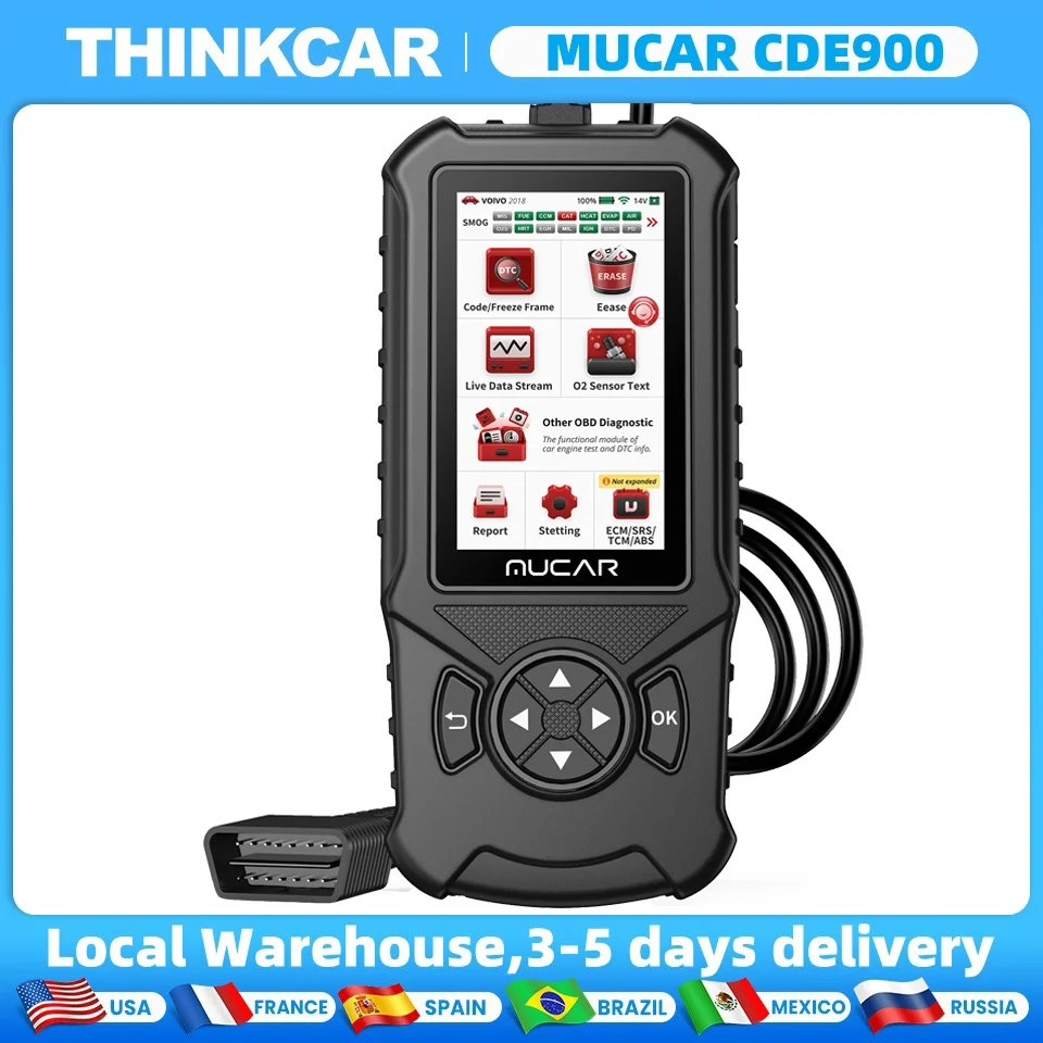 

MUCAR CDE900 Diagnostic Tools for ECM/ABS/SRS/TCM System Lifetime Free Update Code Reader Diagnostic Scanner Car Obd2 Scanner